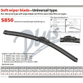 Frameless wiper blade for hook 9x3mm and 9x4 mm wiper arm